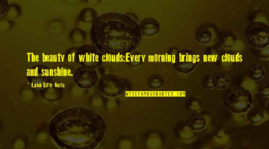 Beauty In The Morning Quotes By Lailah Gifty Akita: The beauty of white clouds:Every morning brings new