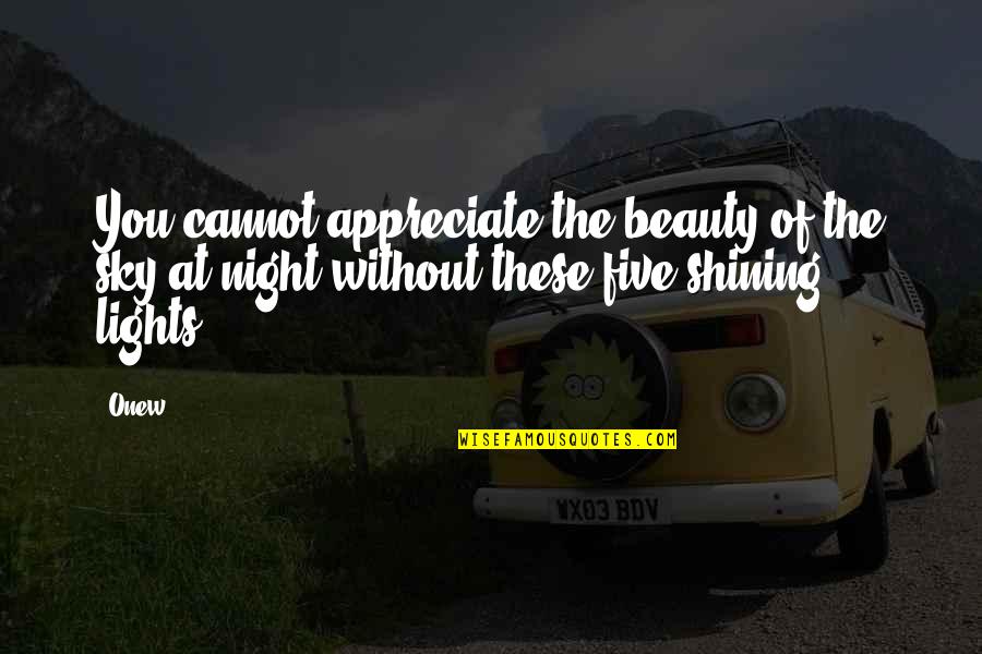 Beauty In The Night Quotes By Onew: You cannot appreciate the beauty of the sky
