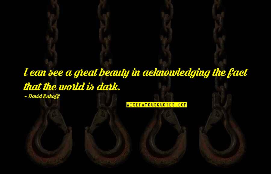 Beauty In The World Quotes By David Rakoff: I can see a great beauty in acknowledging