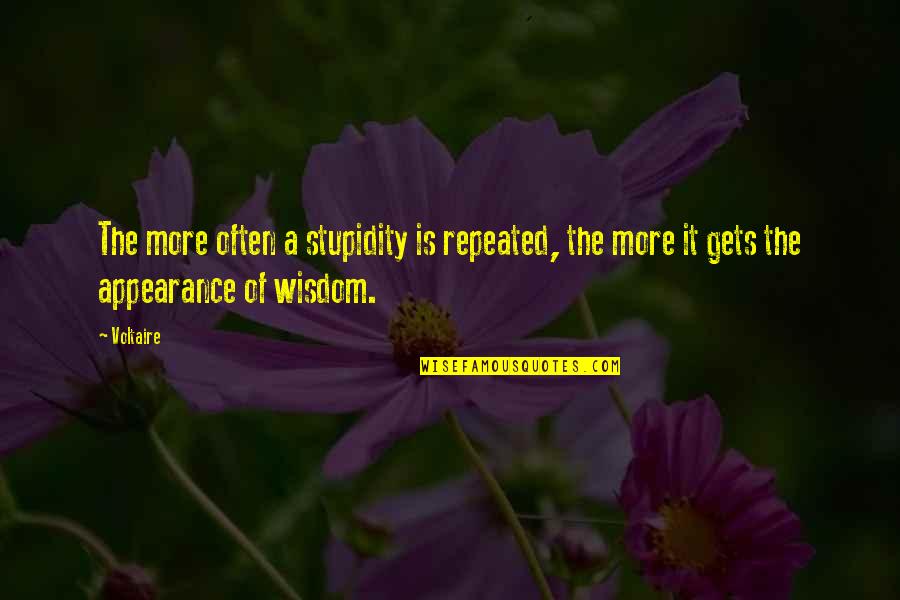 Beauty In Weakness Quotes By Voltaire: The more often a stupidity is repeated, the