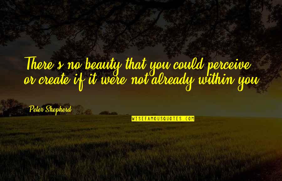 Beauty Is Within Us Quotes By Peter Shepherd: There's no beauty that you could perceive or