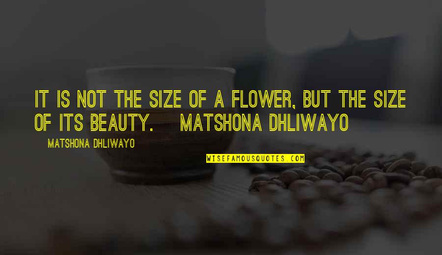 Beauty Light Quotes By Matshona Dhliwayo: It is not the size of a flower,