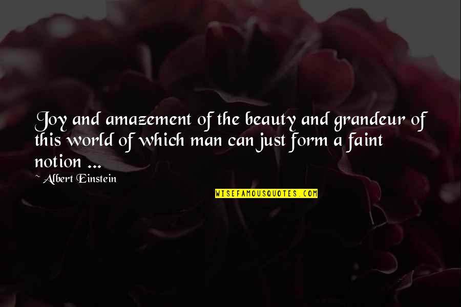 Beauty Man Quotes By Albert Einstein: Joy and amazement of the beauty and grandeur