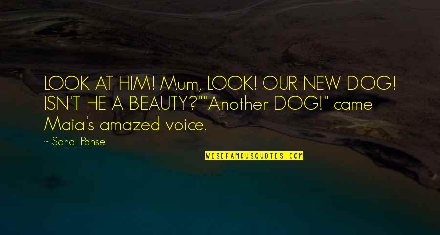 Beauty Of Animals Quotes By Sonal Panse: LOOK AT HIM! Mum, LOOK! OUR NEW DOG!