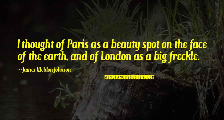 Beauty Of Earth Quotes By James Weldon Johnson: I thought of Paris as a beauty spot