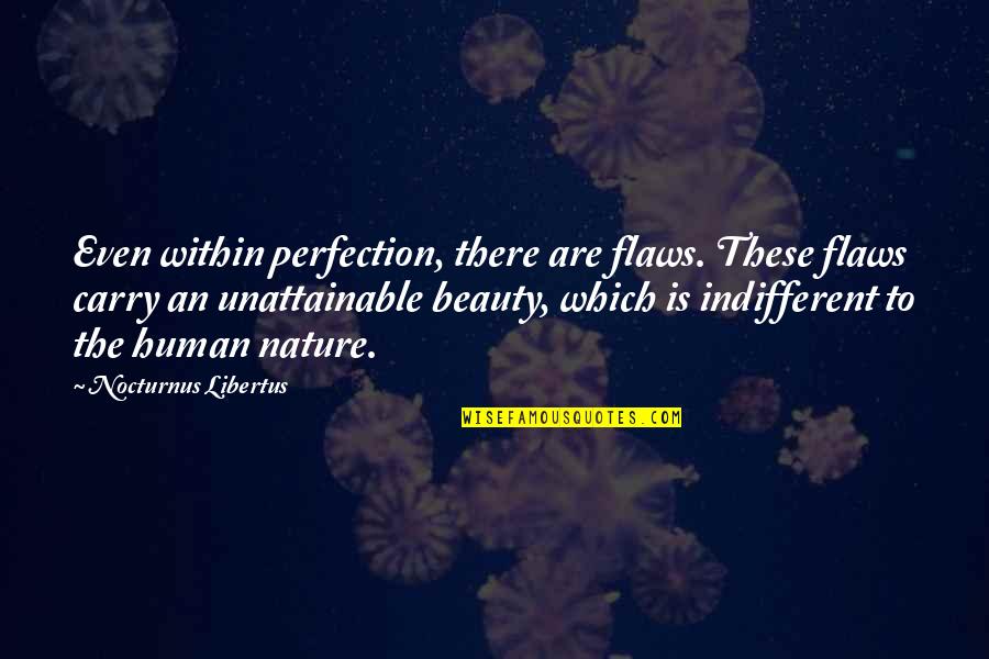 Beauty Of Human Nature Quotes By Nocturnus Libertus: Even within perfection, there are flaws. These flaws