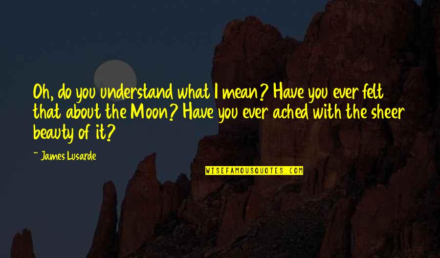 Beauty Of Moon Quotes By James Lusarde: Oh, do you understand what I mean? Have
