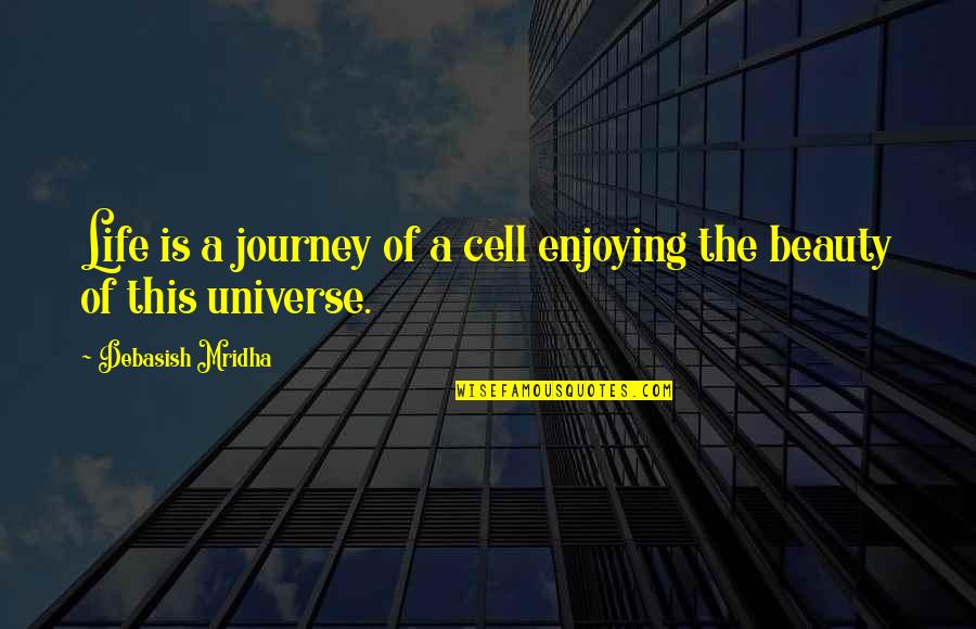 Beauty Of The Universe Quotes By Debasish Mridha: Life is a journey of a cell enjoying Beauty Of The Universe Quotes By Debasish Mridha: Life is a journey of a cell enjoying