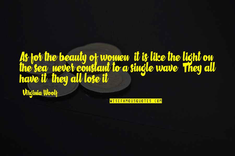 Beauty Of Women Quotes By Virginia Woolf: As for the beauty of women, it is