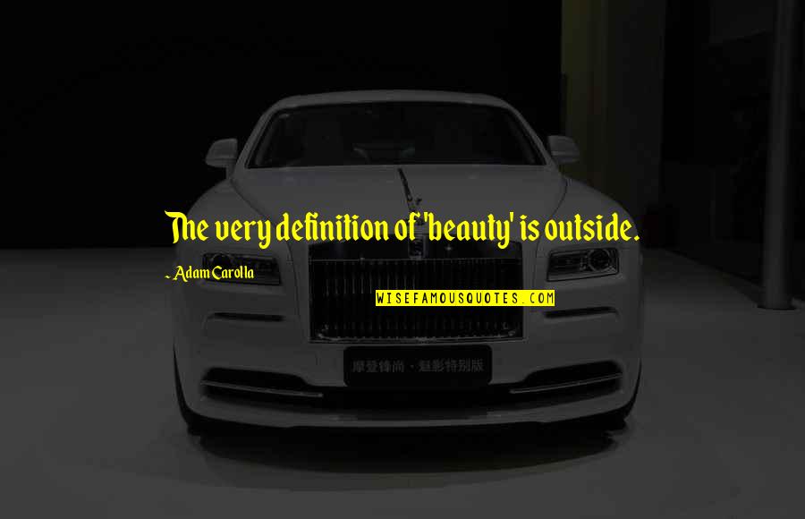 Beauty On The Outside Quotes By Adam Carolla: The very definition of 'beauty' is outside.