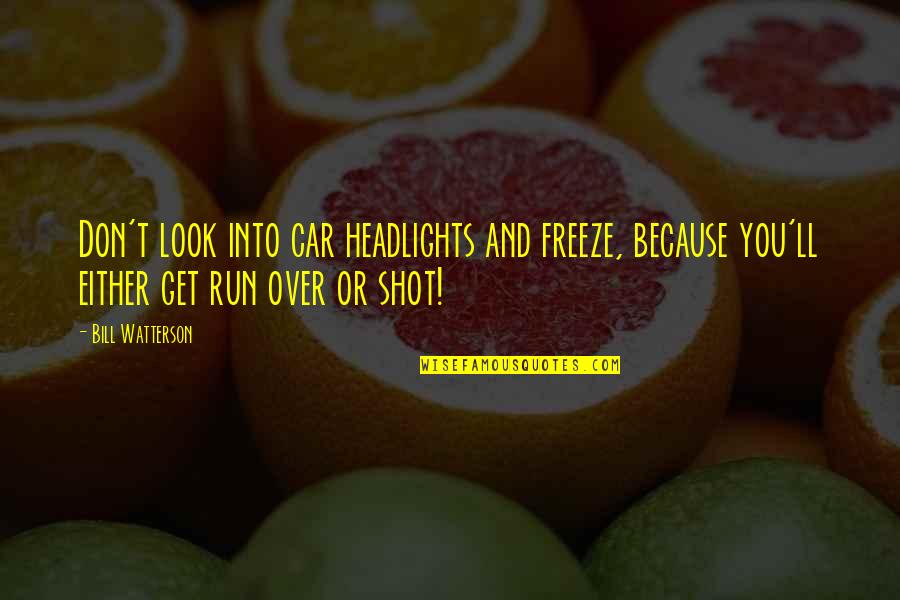 Beauty Realized Quotes By Bill Watterson: Don't look into car headlights and freeze, because Beauty Realized Quotes By Bill Watterson: Don't look into car headlights and freeze, because