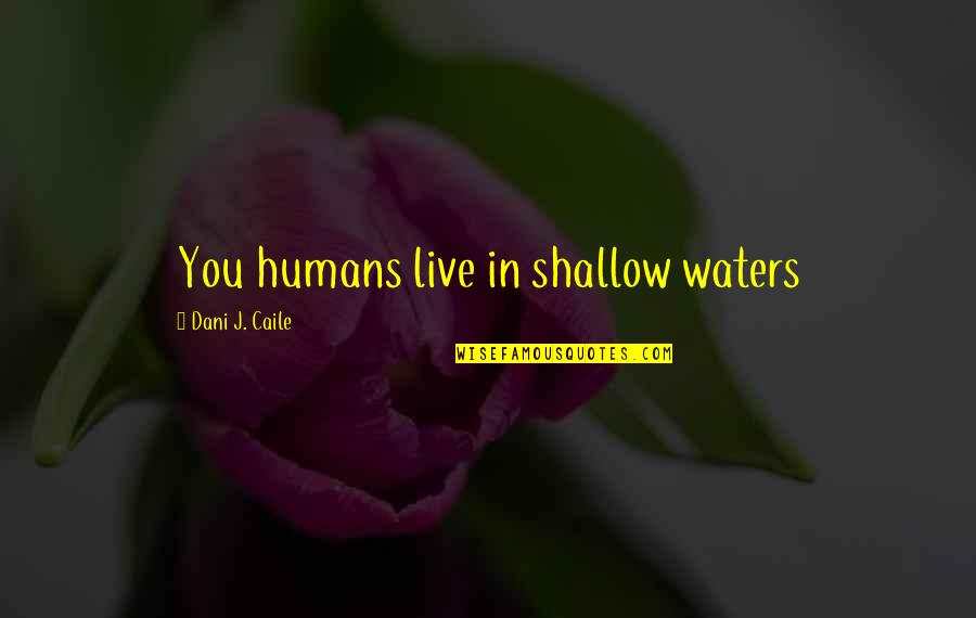 Beberapa Fungsi Quotes By Dani J. Caile: You humans live in shallow waters Beberapa Fungsi Quotes By Dani J. Caile: You humans live in shallow waters