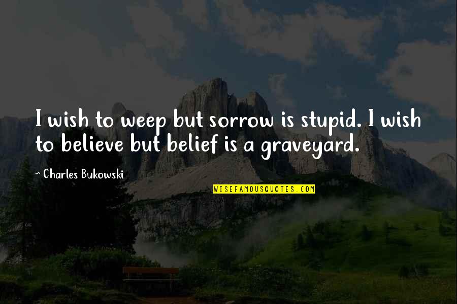 Bebhinn Jennings Quotes By Charles Bukowski: I wish to weep but sorrow is stupid. Bebhinn Jennings Quotes By Charles Bukowski: I wish to weep but sorrow is stupid.