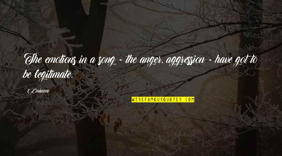 Becalm Balls Quotes By Eminem: The emotions in a song - the anger,