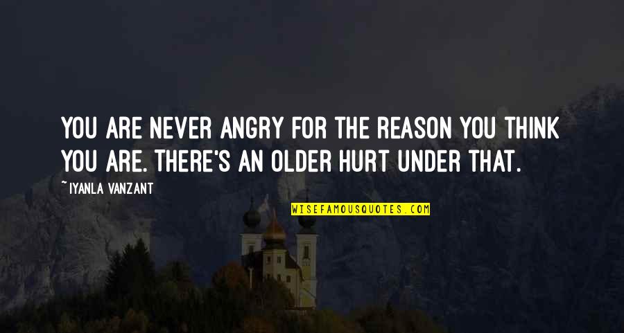 Becalm'd Quotes By Iyanla Vanzant: You are never angry for the reason you