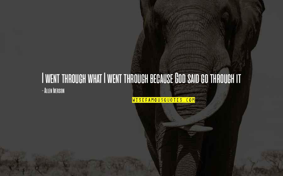 Because God Said So Quotes By Allen Iverson: I went through what I went through because