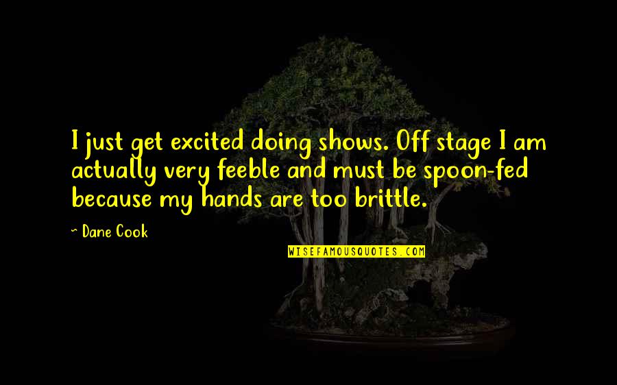 Because I Am Quotes By Dane Cook: I just get excited doing shows. Off stage
