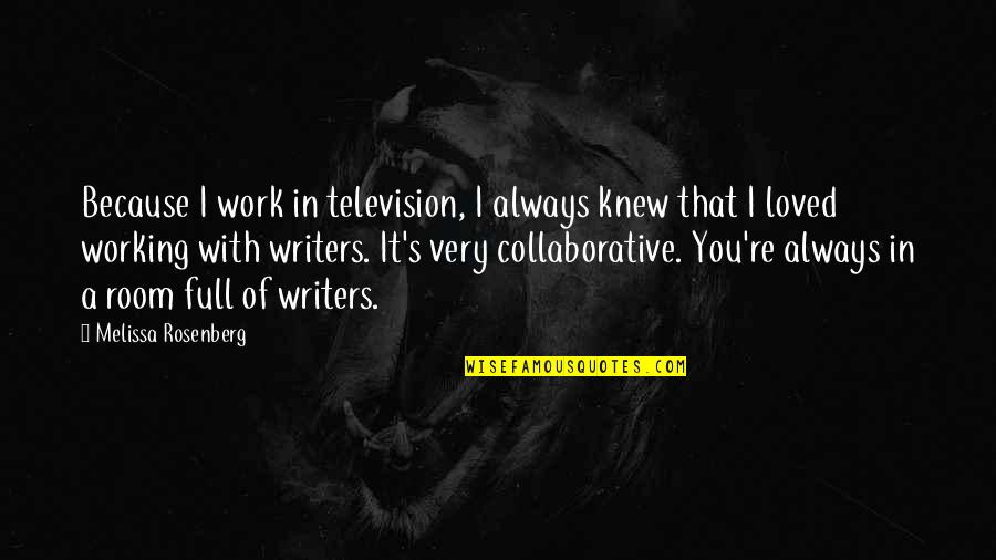 Because I Knew You Quotes By Melissa Rosenberg: Because I work in television, I always knew