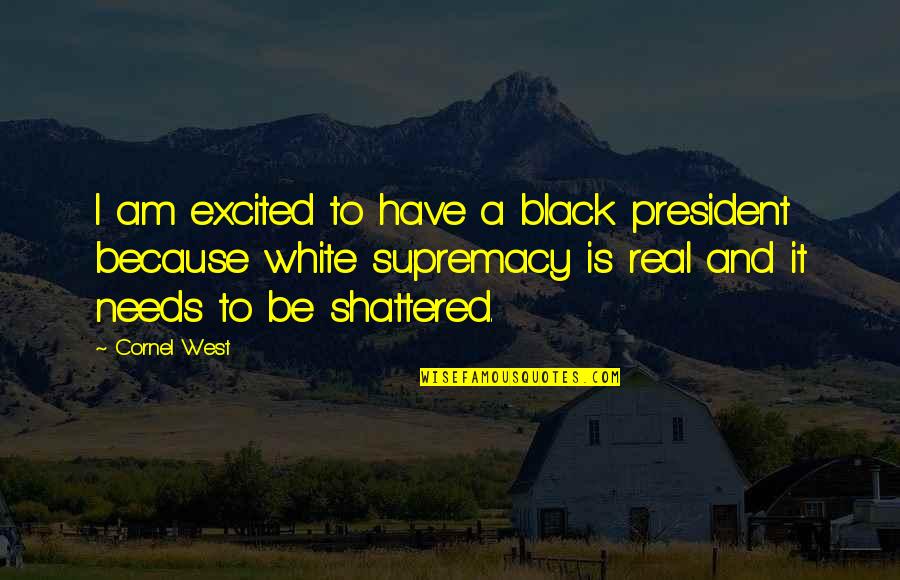 Because I'm Black Quotes By Cornel West: I am excited to have a black president