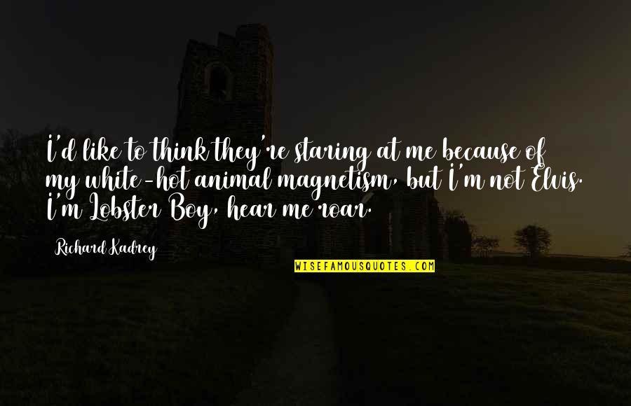 Because Of Me Quotes By Richard Kadrey: I'd like to think they're staring at me