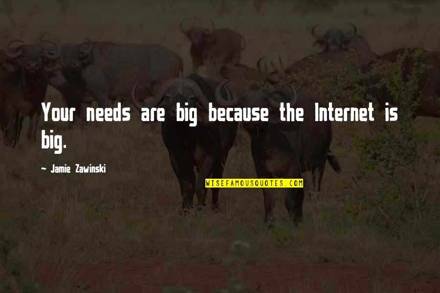 Because The Internet Quotes By Jamie Zawinski: Your needs are big because the Internet is