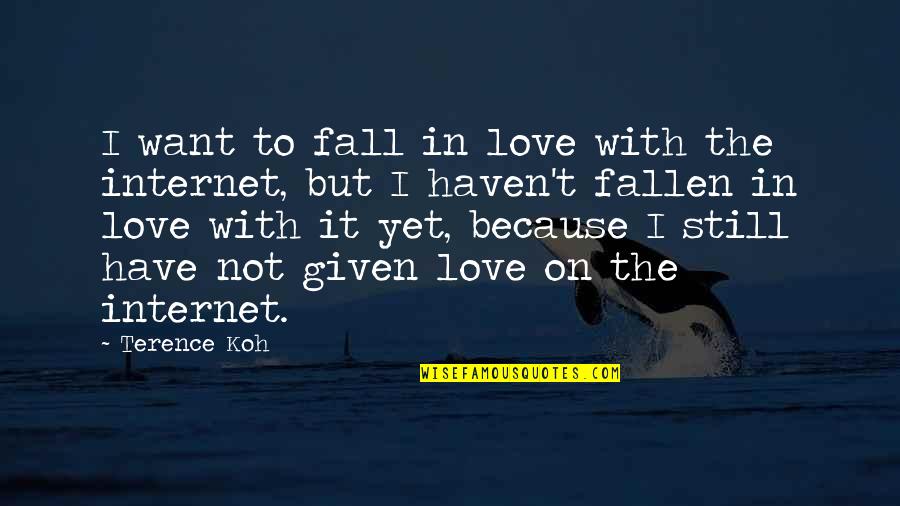 Because The Internet Quotes By Terence Koh: I want to fall in love with the