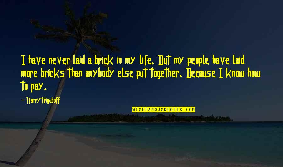 Because We Are Together Quotes By Harry Triguboff: I have never laid a brick in my
