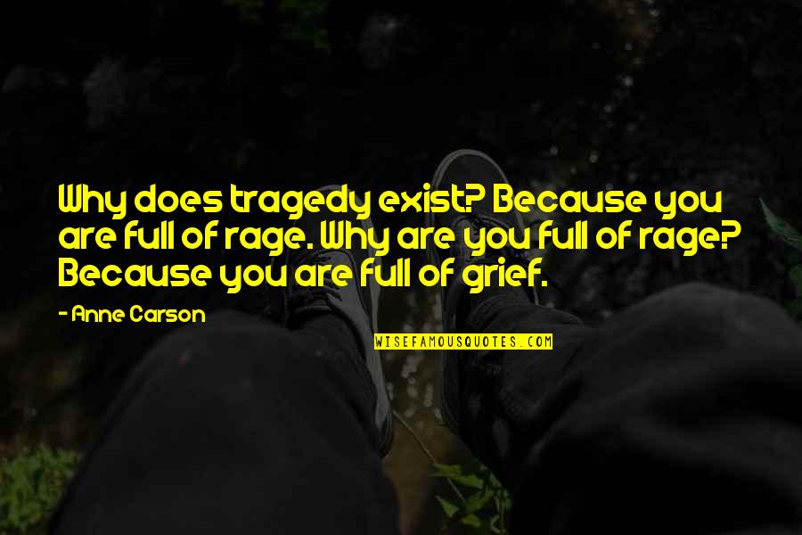 Because You Are You Quotes By Anne Carson: Why does tragedy exist? Because you are full