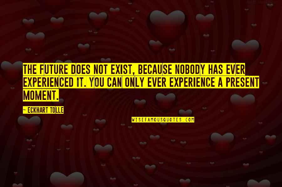 Because You Exist Quotes By Eckhart Tolle: The future does not exist, because nobody has