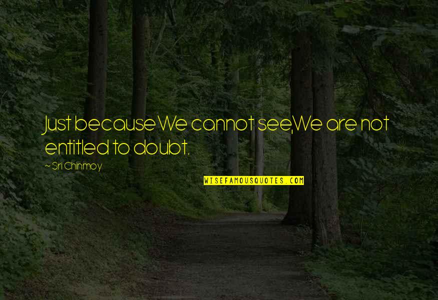 Becausewe Quotes By Sri Chinmoy: Just becauseWe cannot see,We are not entitled to