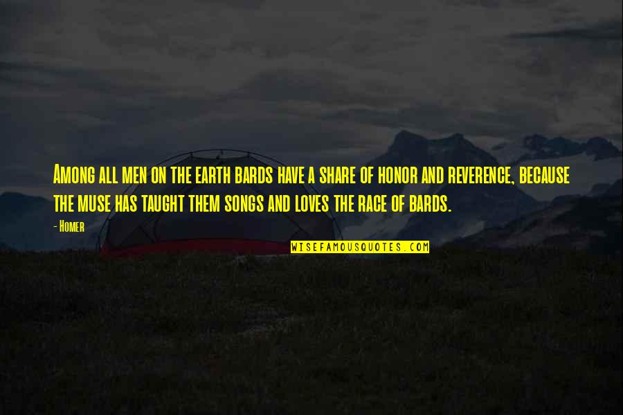 Beceiro Lubbock Quotes By Homer: Among all men on the earth bards have