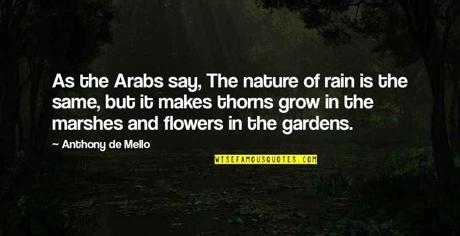 Beceri Oyunlari Quotes By Anthony De Mello: As the Arabs say, The nature of rain