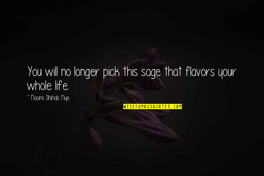 Bechtler Coins Quotes By Naomi Shihab Nye: You will no longer pick this sage that