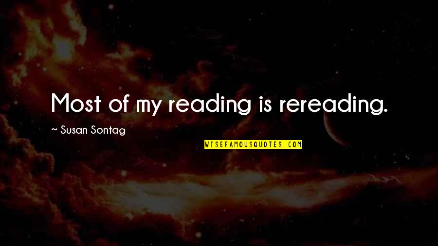 Beckah Shae Quotes By Susan Sontag: Most of my reading is rereading. Beckah Shae Quotes By Susan Sontag: Most of my reading is rereading.