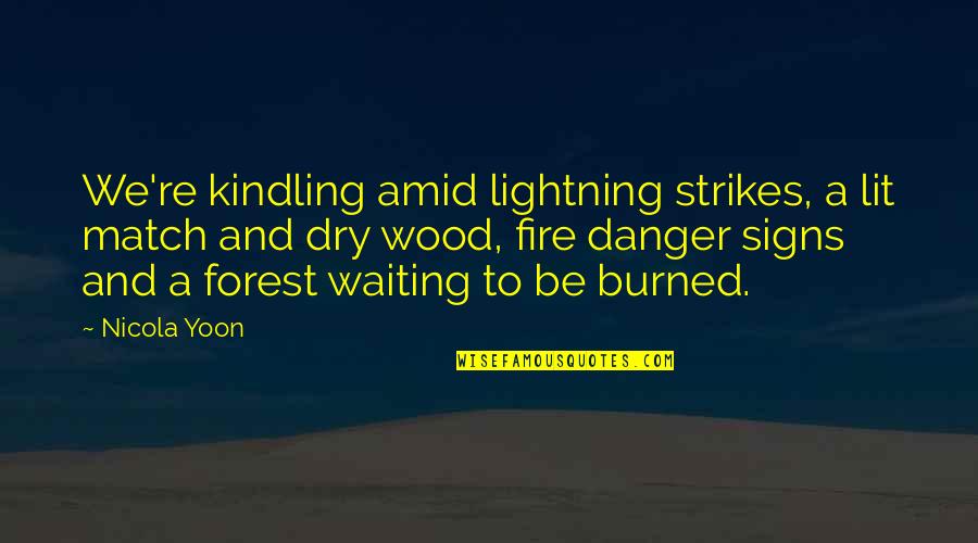 Beckerich Restaurant Quotes By Nicola Yoon: We're kindling amid lightning strikes, a lit match
