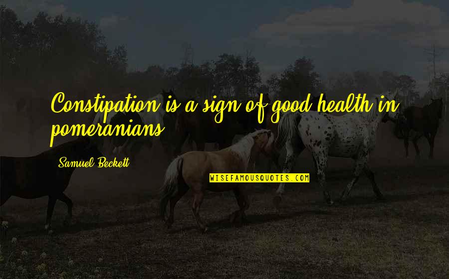 Beckett Samuel Quotes By Samuel Beckett: Constipation is a sign of good health in