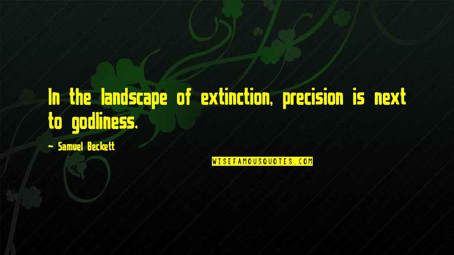 Beckett Samuel Quotes By Samuel Beckett: In the landscape of extinction, precision is next
