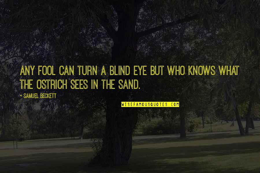Beckett Samuel Quotes By Samuel Beckett: Any fool can turn a blind eye but