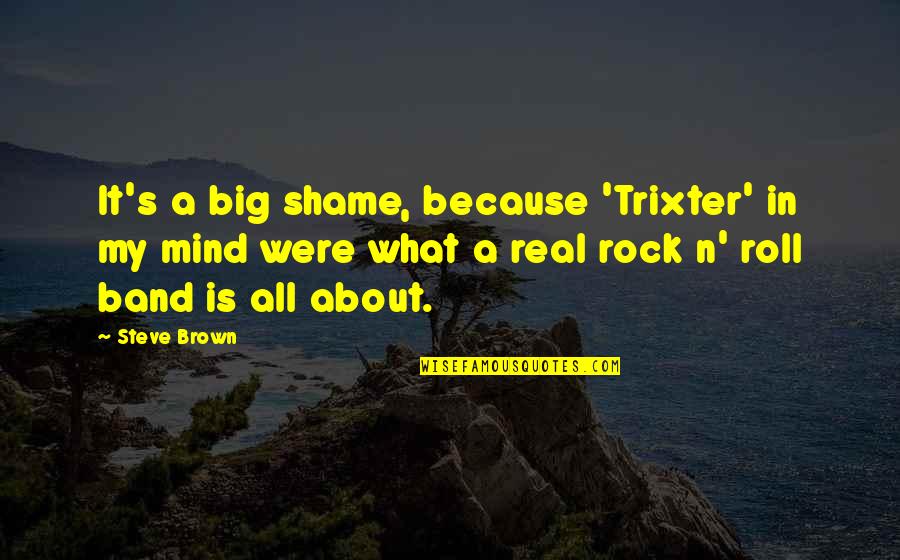 Beclouded Crossword Quotes By Steve Brown: It's a big shame, because 'Trixter' in my