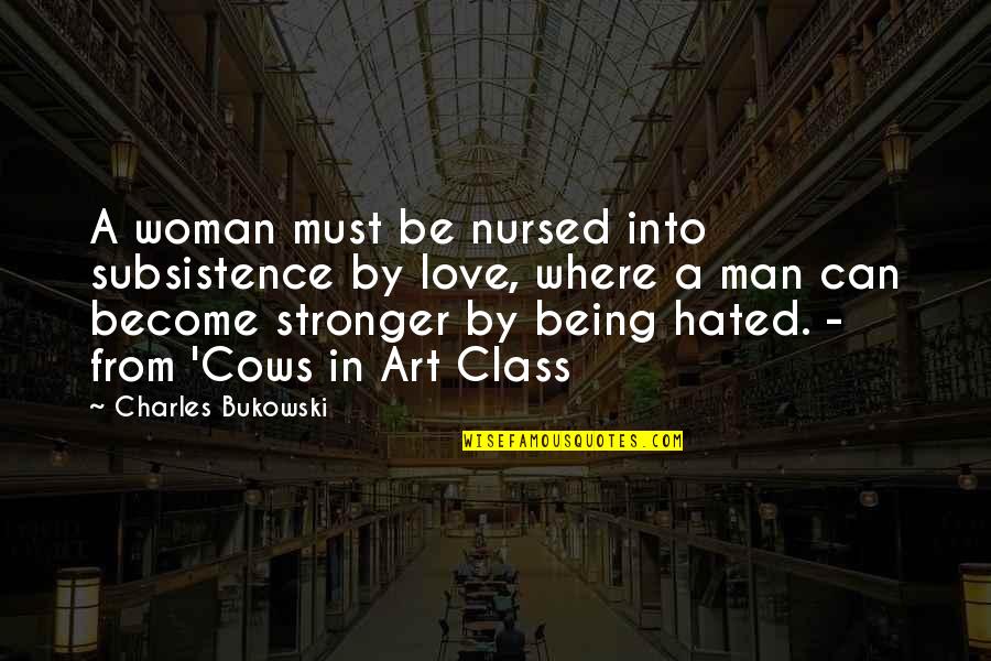 Become A Man Quotes By Charles Bukowski: A woman must be nursed into subsistence by