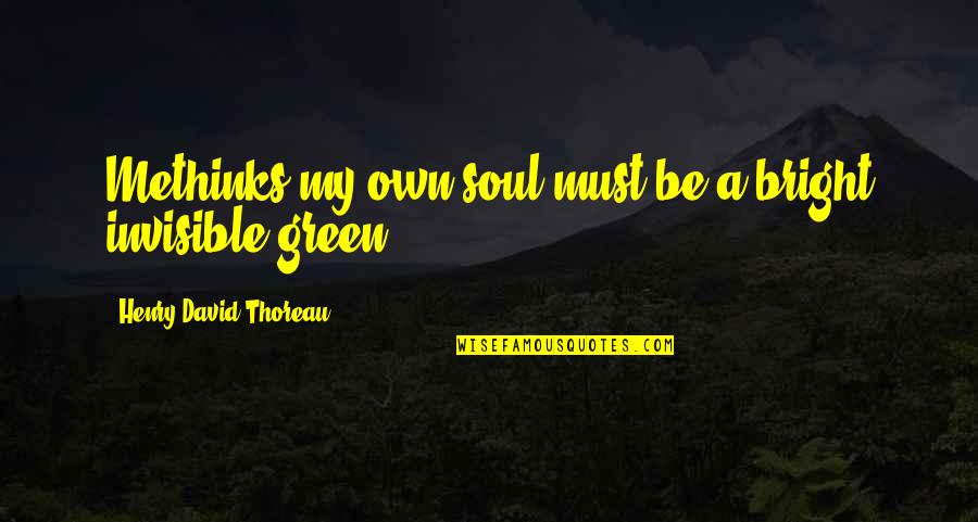 Become A Millionaire Quotes By Henry David Thoreau: Methinks my own soul must be a bright