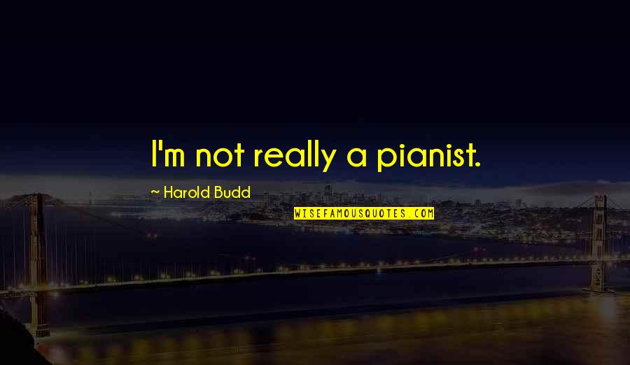 Become Commonlit Quotes By Harold Budd: I'm not really a pianist. Become Commonlit Quotes By Harold Budd: I'm not really a pianist.