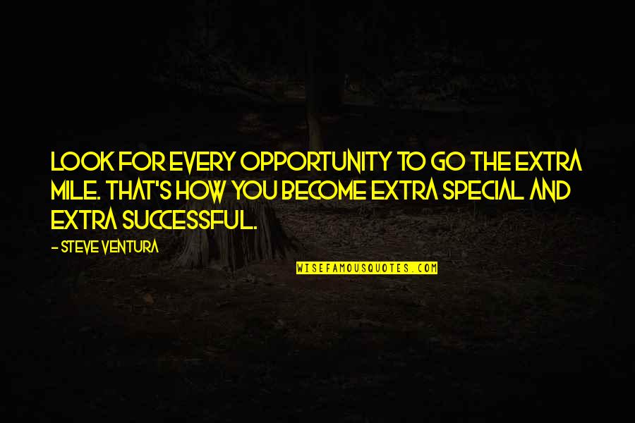 Become Successful Quotes By Steve Ventura: Look for every opportunity to go the extra