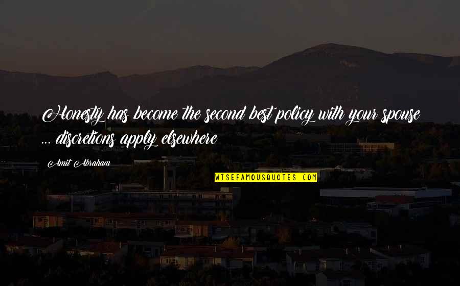 Become The Best Quotes By Amit Abraham: Honesty has become the second best policy with Become The Best Quotes By Amit Abraham: Honesty has become the second best policy with
