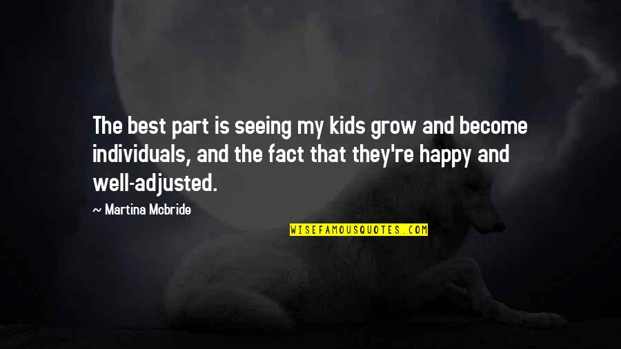 Become The Best Quotes By Martina Mcbride: The best part is seeing my kids grow Become The Best Quotes By Martina Mcbride: The best part is seeing my kids grow