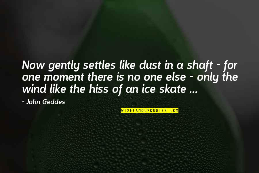 Becoming A Better Writer Quotes By John Geddes: Now gently settles like dust in a shaft