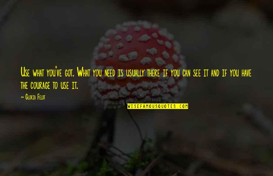 Becoming A Cpa Quotes By Gloria Feldt: Use what you've got. What you need is Becoming A Cpa Quotes By Gloria Feldt: Use what you've got. What you need is