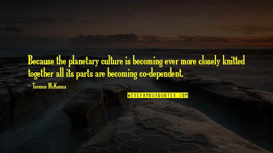 Becoming More Quotes By Terence McKenna: Because the planetary culture is becoming ever more Becoming More Quotes By Terence McKenna: Because the planetary culture is becoming ever more