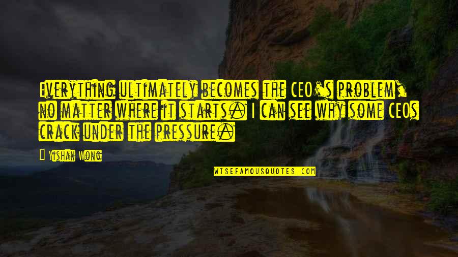 Becoming More Than Friends Quotes By Yishan Wong: Everything ultimately becomes the CEO's problem, no matter