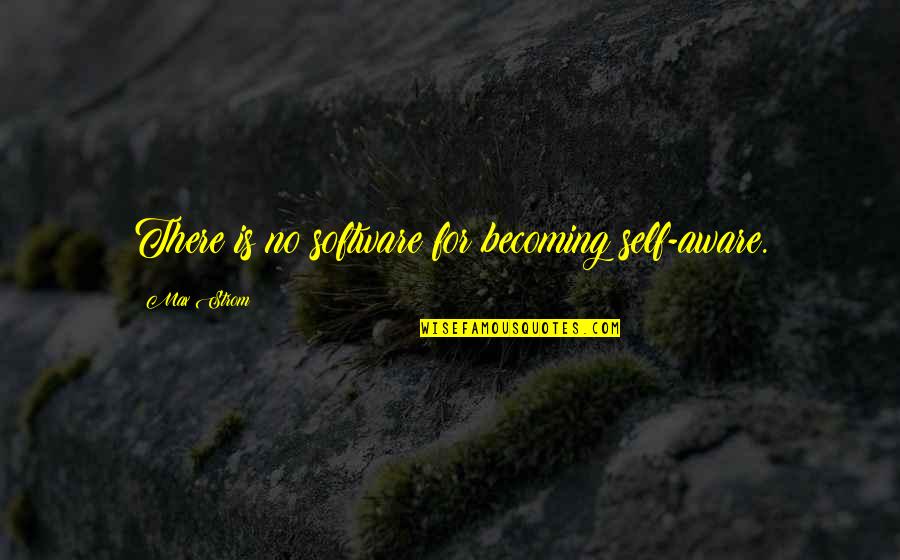Becoming Self Aware Quotes By Max Strom: There is no software for becoming self-aware.